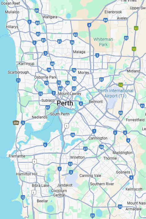 Perth Service Area Map